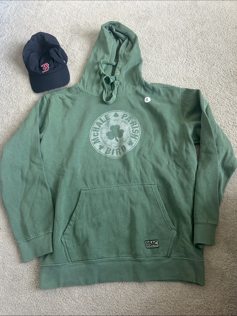 Green Hooded Pullover Sweatshirt